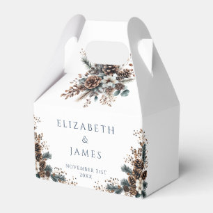 Elegant Rustic Floral Pinecones Forest Wedding Favour Box