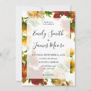 Elegant Rustic Floral Wedding Invitation