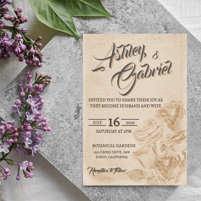 Elegant Rustic Floral Wedding Invitation Design (Elegant Rustic Floral Wedding Invitation Design)