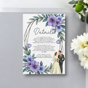 Elegant Rustic Floral Wreath Bride Groom Wedding Enclosure Card