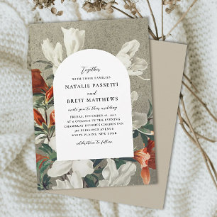 Elegant Rustic Florals Terracotta Wedding Invitation