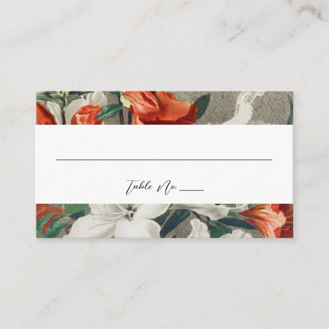 Elegant Rustic Florals Terracotta Wedding Place Card (Front)