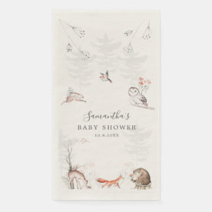 Elegant Rustic Forest Animals Baby Shower Napkin