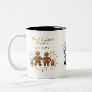 Elegant Rustic Gingerbread Family Sweet & Spiced  Two-Tone Coffee Mug