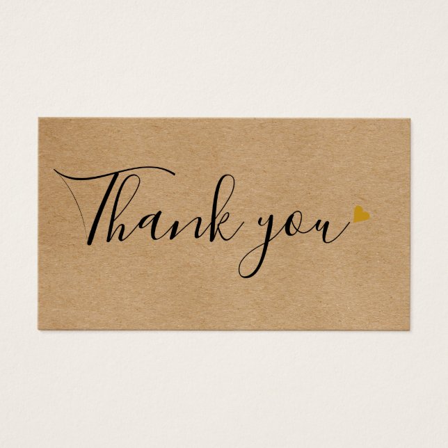 Elegant Rustic Gold Heart Script Gift Certificate (Front)