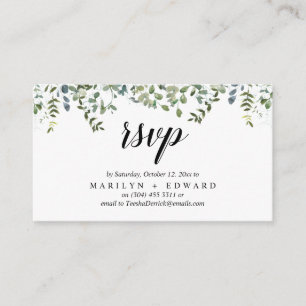 Elegant Rustic Greenery, RSVP Reminder Enclosure Card