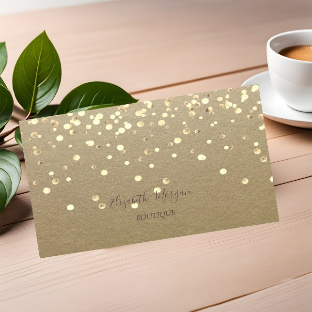 Elegant ,Rustic Kraft, Gold Confetti Business Card (Creator Uploaded)