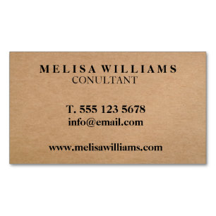 Elegant Rustic Kraft  Magnetic Business Card