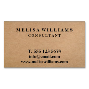 Elegant Rustic Kraft Magnetic Business Card