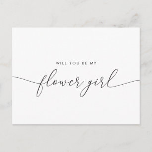 Elegant Rustic Lace Will You Be My Flower Girl Invitation Postcard