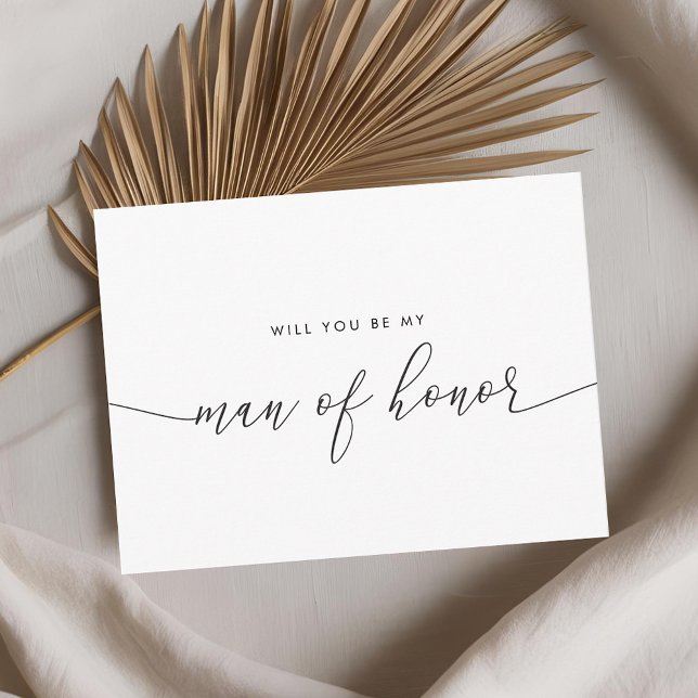 Elegant Rustic Lace Will You Be My Man of Honour Invitation Postcard (Creator Uploaded)