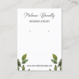 Elegant Rustic Leaves Jewellery Earring Display   Business Card