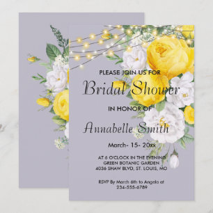 Elegant Rustic lights Yel Bridal Shower Invitation
