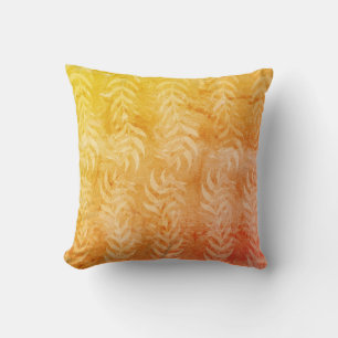 Elegant Rustic Metallic Colourful Leaf Pattern  Cushion