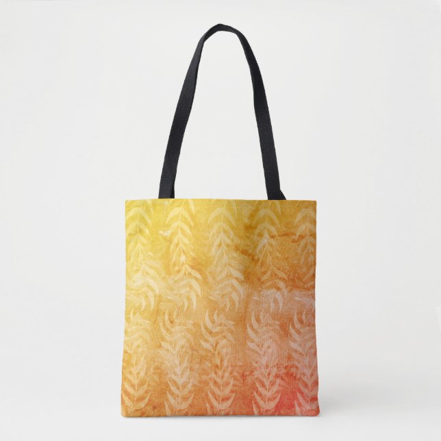 Elegant Rustic Metallic Colourful Leaf Pattern  Tote Bag (Front)