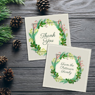 Elegant Rustic Modern Green Taupe Thank You Discount Card