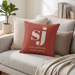 Elegant Rustic monogram initials Cushion