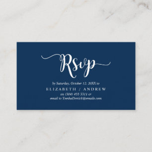 Elegant Rustic Navy Blue, Wedding RSVP, respond Enclosure Card