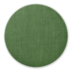 Elegant rustic olive green burlap texture material ceramic knob