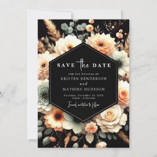 Elegant Rustic Peach Wedding Save The Date
