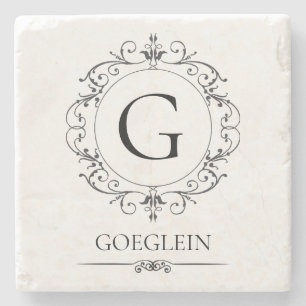 Elegant Rustic Personalised Stone Coaster