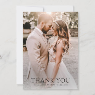 Elegant Rustic Photo Wedding Thank You Card