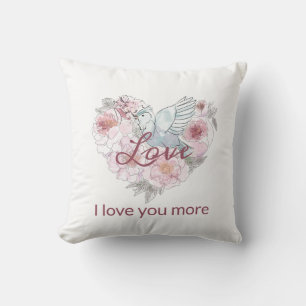 Elegant Rustic Pink Modern Chic Heart Script Cushion