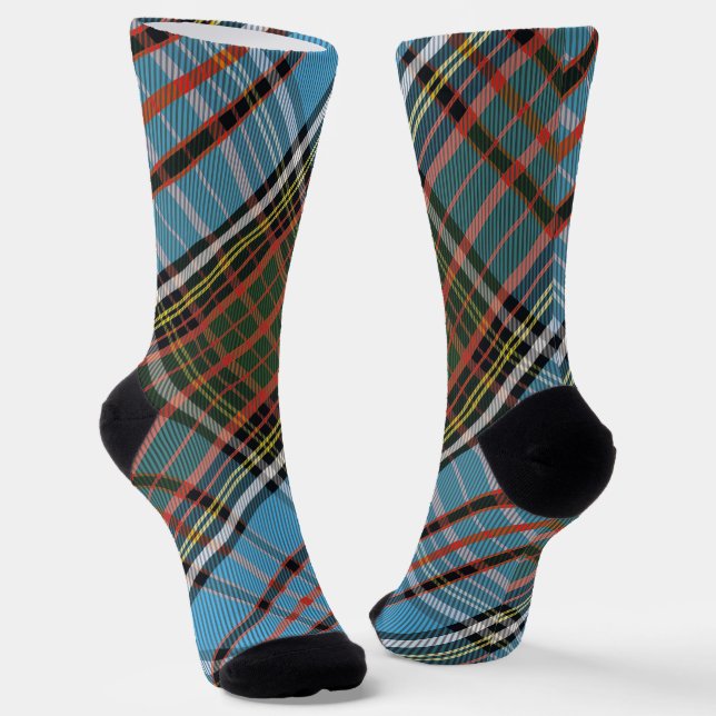 Elegant Rustic Plaid Anderson Tartan Socks (Angled)