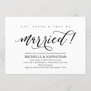 Elegant Rustic Post Wedding Brunch Invitation Card