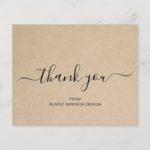 Elegant Rustic Professional Budget Thank You Card