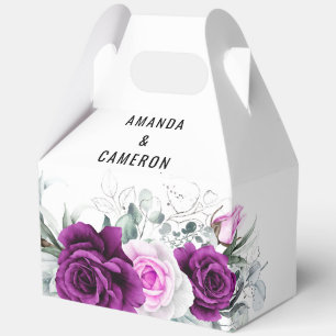 Elegant Rustic Purple Blush Geometric Wedding Favour Box