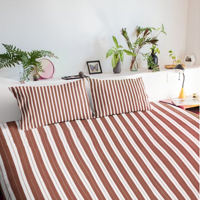 Elegant Rustic Red French Ticking Stripe Pillowcase (Creator Uploaded)