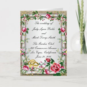 Elegant Rustic Red Roses Program Card