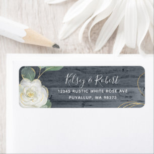 Elegant Rustic Rose Gold Greenery Return Address Label