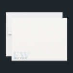 Elegant Rustic Simple Minimal Blue Name Monogram Card<br><div class="desc">If you need any further customisation please feel free to message me on yellowfebstudio@gmail.com.</div>