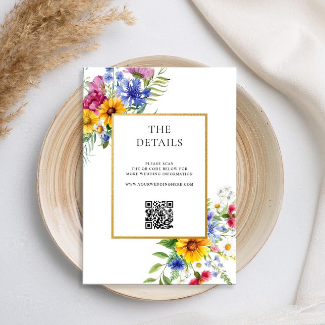 Elegant Rustic Summer Floral Wedding Enclosure Card (Creator Uploaded)