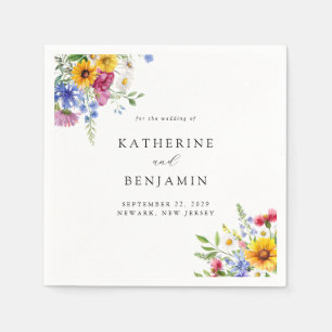 Elegant Rustic Summer Floral Wedding Napkin