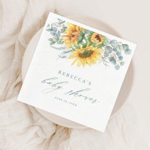 Elegant Rustic Sunflower Baby Shower Napkin