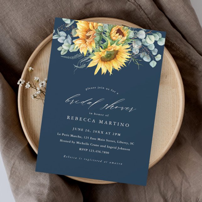 Elegant Rustic Sunflower Bridal Shower Invitation (Creator Uploaded)