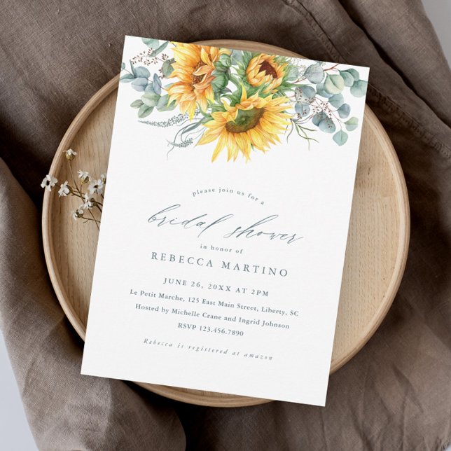 Elegant Rustic Sunflower Bridal Shower Invitation (Creator Uploaded)