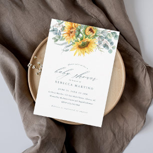 Elegant Rustic Sunflower Bridal Shower Magnetic Invitation