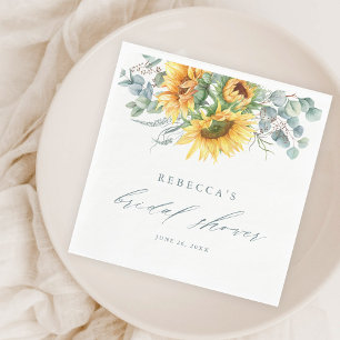 Elegant Rustic Sunflower Bridal Shower Napkin