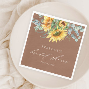 Elegant Rustic Sunflower Bridal Shower Napkin