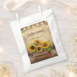 Elegant Rustic Sunflower Crate Modern Baby Shower Favour Bag