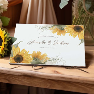 Elegant Rustic Sunflower, Fall Wedding Guest Book