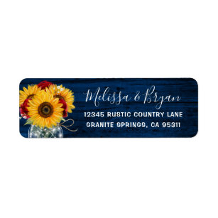 Elegant Rustic Sunflower Rose Return Address Return Address Label