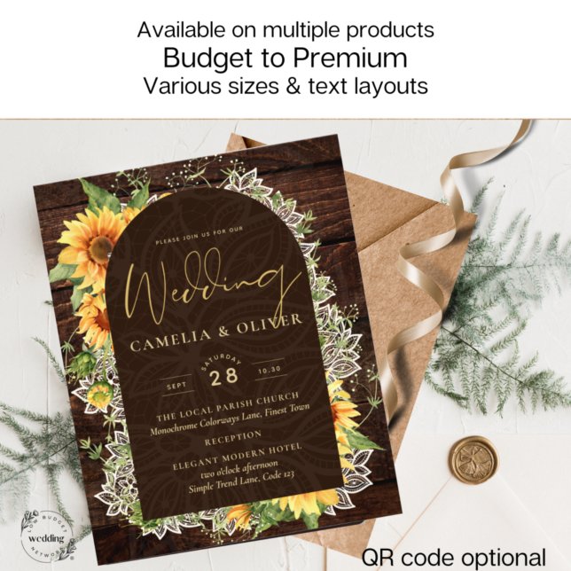 Elegant Rustic Sunflowers and Lace Wedding Invite Flyer (Creator Uploaded)