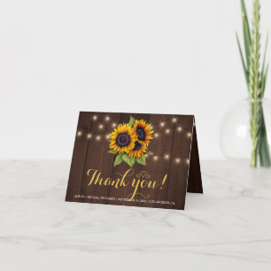 Elegant rustic sunflowers fall thank you wedding