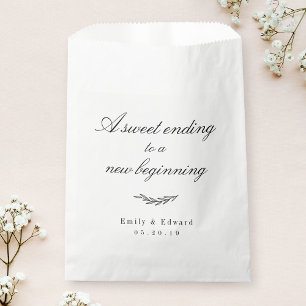 Elegant Rustic Sweet Ending New Beginning Wedding Favour Bag