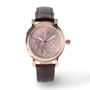 Elegant Rustic Teal Pink Women Leather Watch